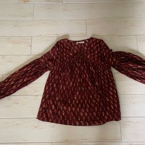 DOEN balloon sleeve Indian block print blouse